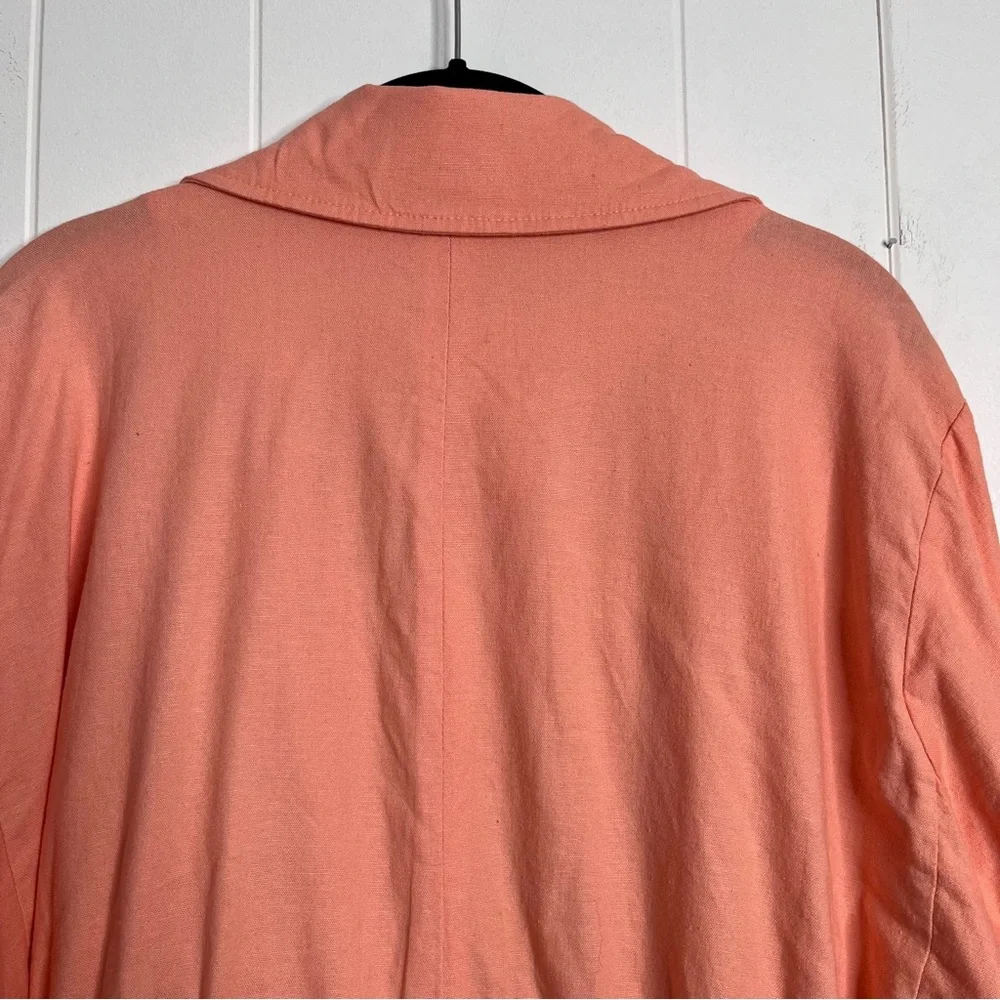 Torrid Linen Blend Coral Peach Unlined Unstructured Blazer Women's 3 US 3X